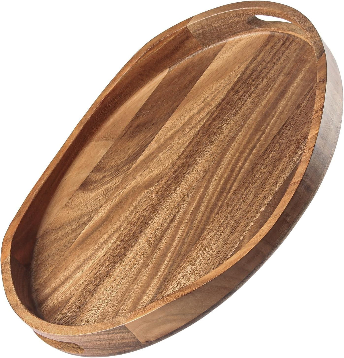 Elegant round tray with handles for home decoration