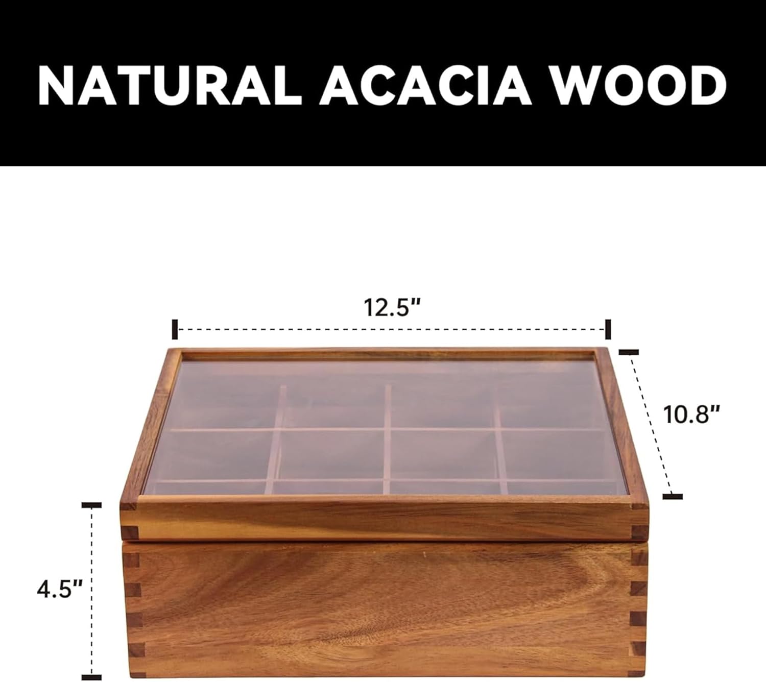 Multi-purpose wooden organizer for tea bags and crafts