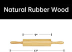 Norevo wooden baking pin with ergonomic handles