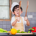 Pasta server and serving spoon in Norevo wooden set
