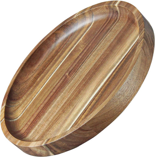 Rustic farmhouse acacia wood tray for living room display