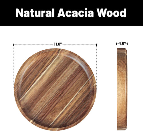 Smooth polished wooden decorative tray for home décor