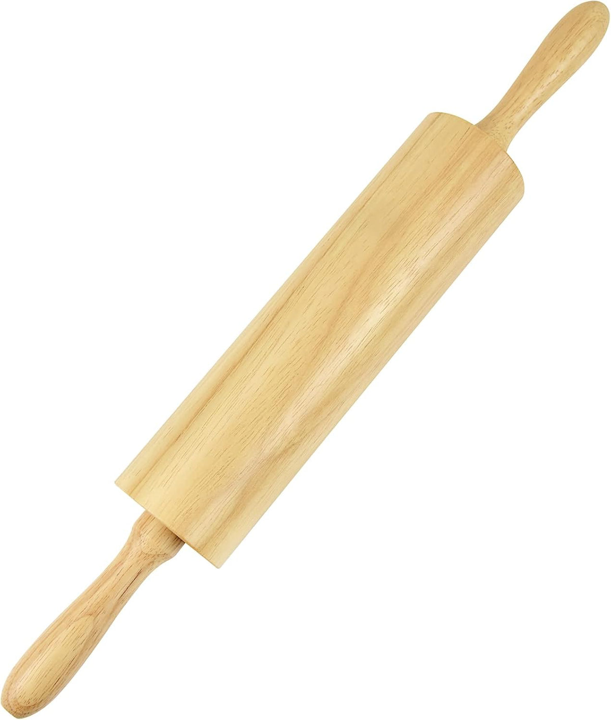 Smooth wood rolling pin with stainless steel bearings