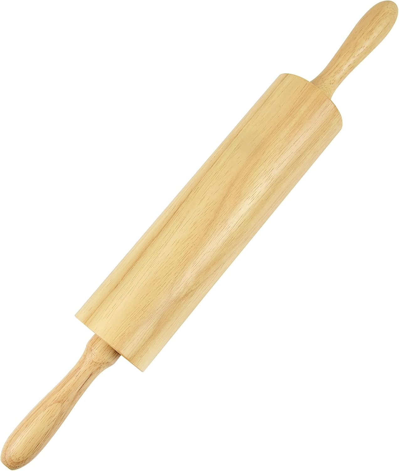 Smooth wood rolling pin with stainless steel bearings